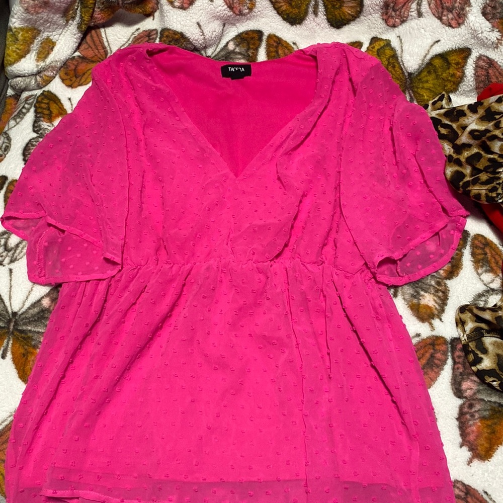 Womens peplum pink blouse